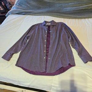 Charles Tyrwhitt Navy and Red Check Shirt